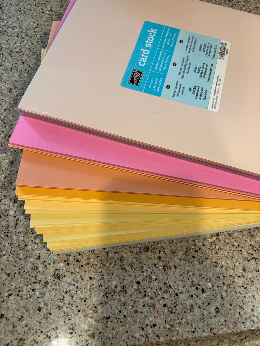 Stampin' Up! Soft Card Stock - Soft Subtles, Pink, Yellow and Cream  8 1/2 x 11